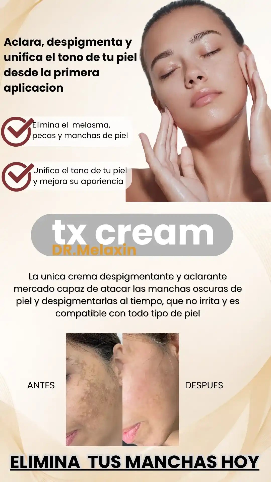 CREMA ACLARANTE Y DESPIGMENTANTE TXCREAM-