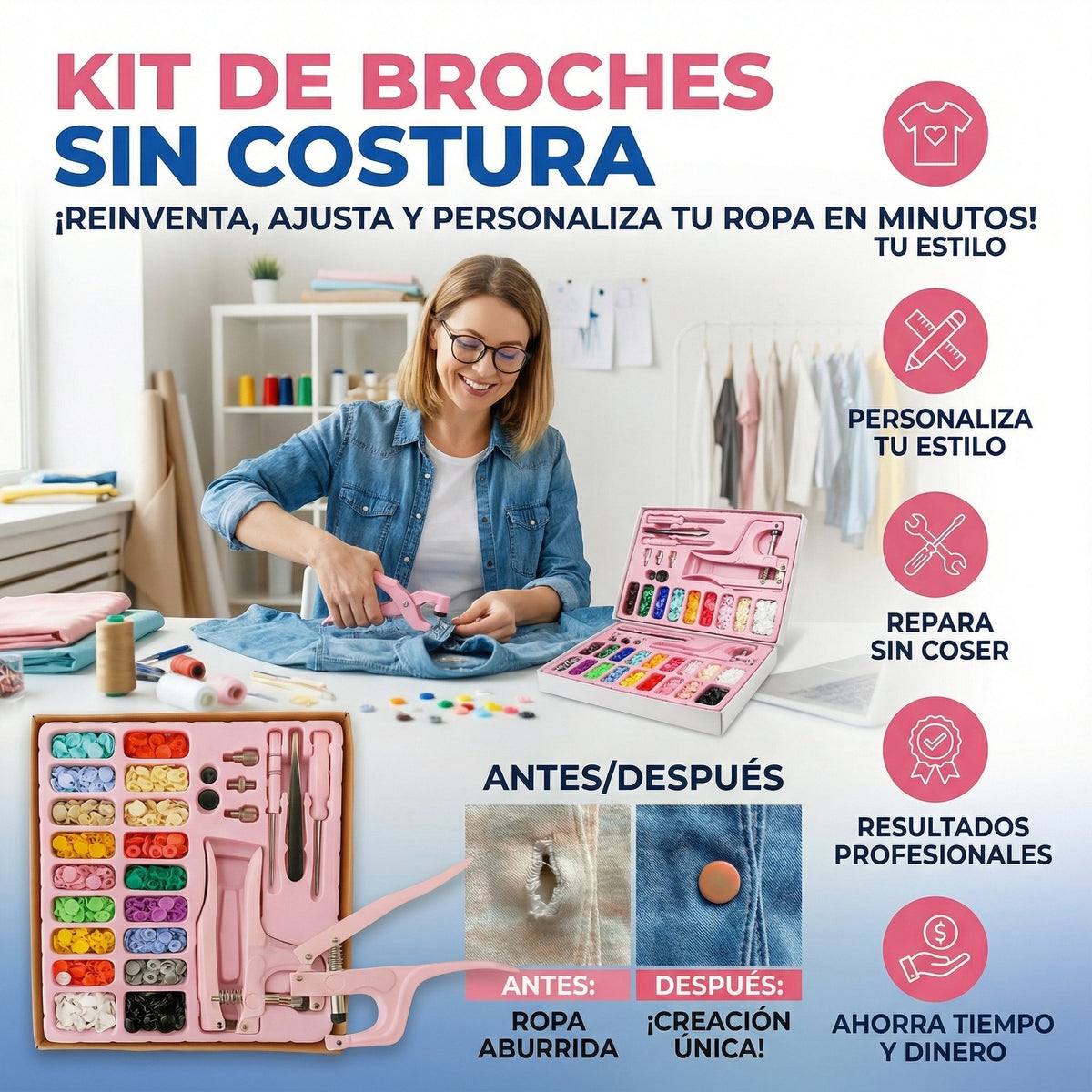 |°KIT ALICATE DE PRESION + 200 BOTONES VARIADOS