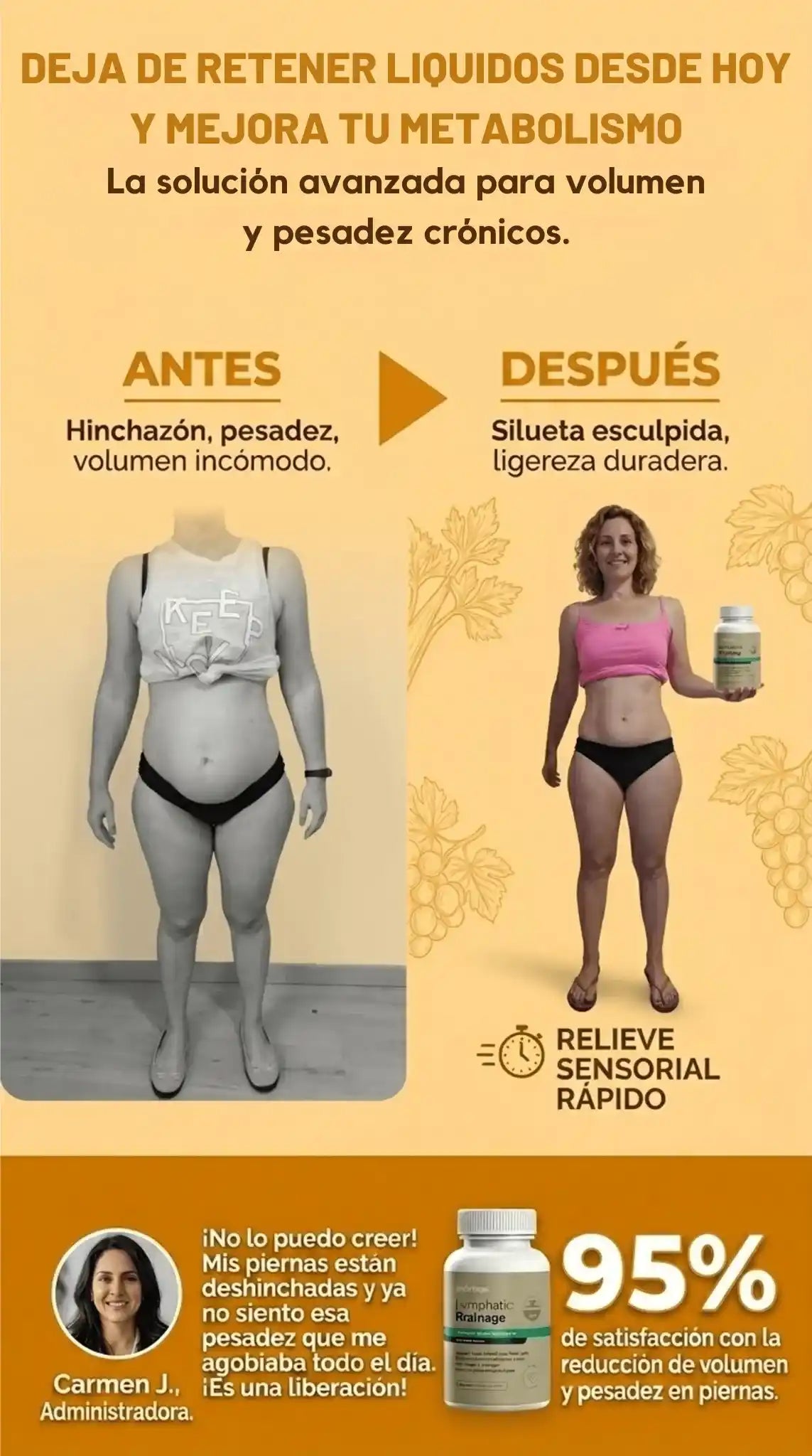ELIMINA HINCHAZON Y CELULITIS-DRENADOR LINFATICO
