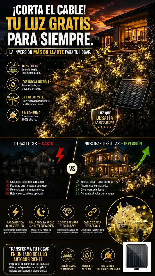 GUIRNALDA DE LIBELULAS SOLARES X50 UNIDADES