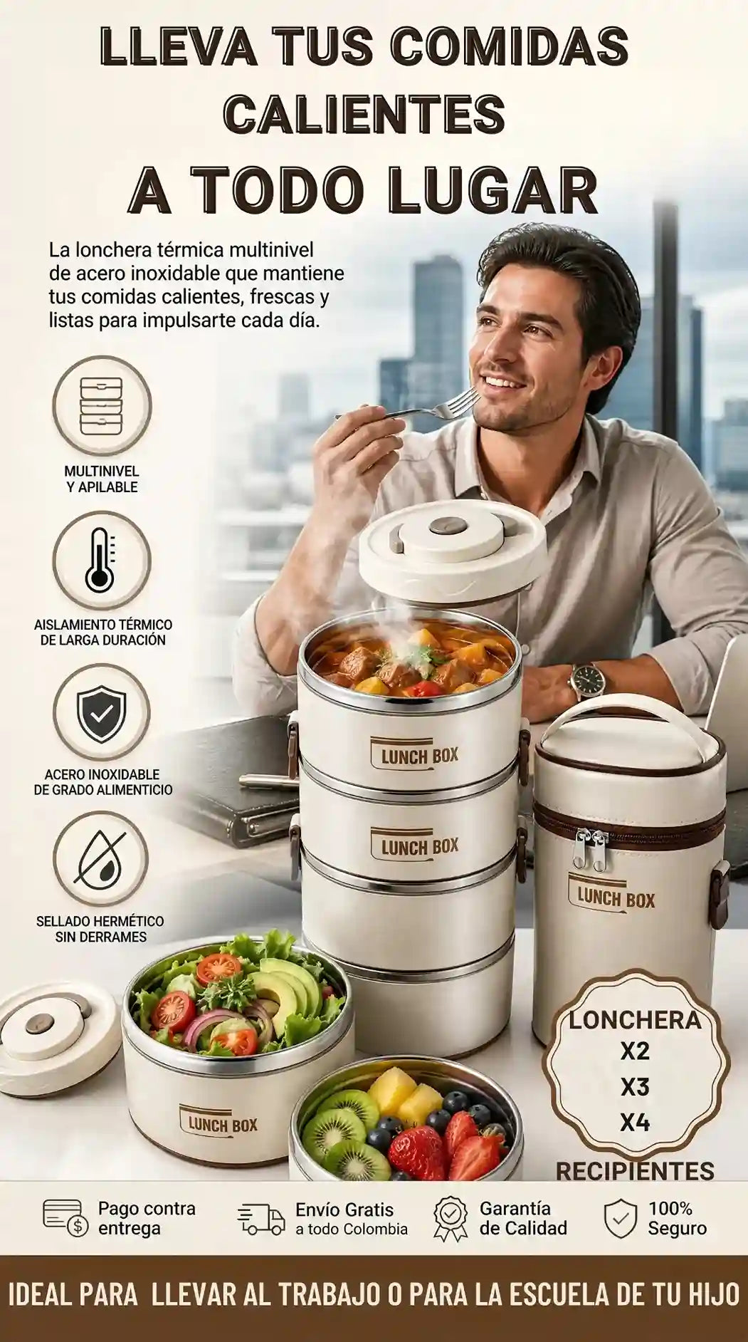 SET LONCHERA TERMICA CON CUBIERTA