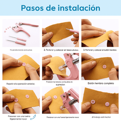 KIT ALICATE DE PRESION + 200 BOTONES VARIADOS