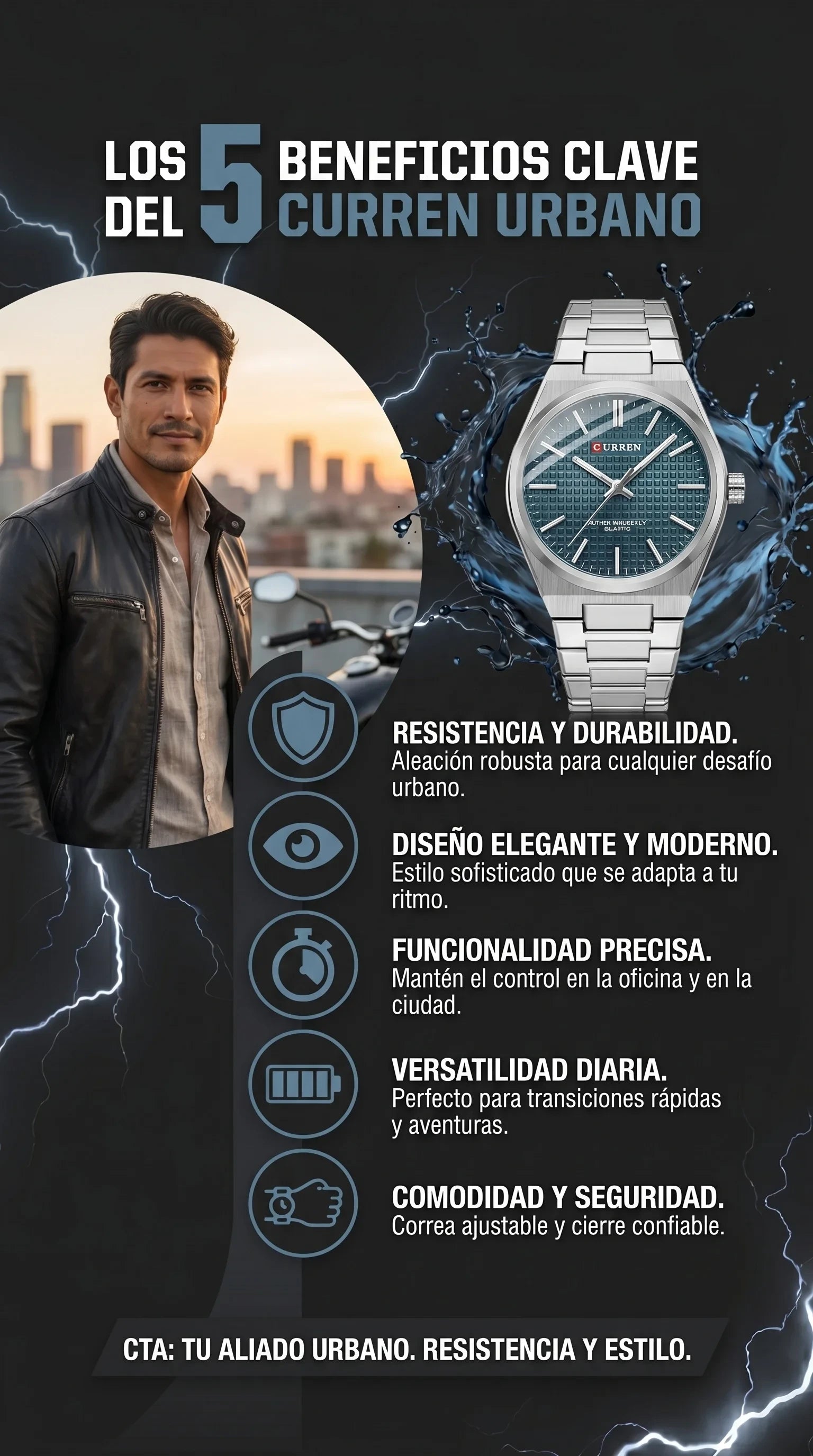 Reloj CURREN ELEGANTE EDICION 1889