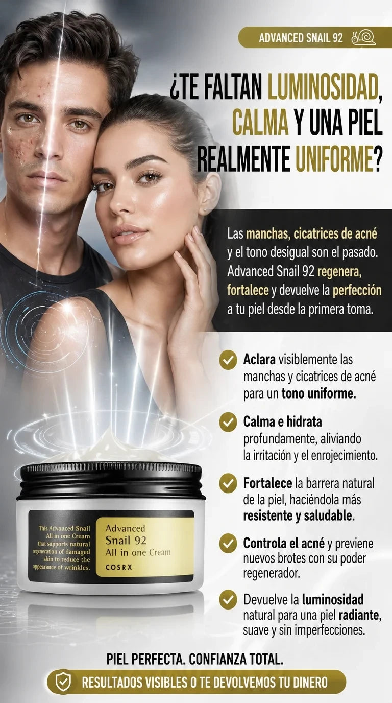 Elimina Acne y Manchas en piel-BABA DE CARACOL AL 92%