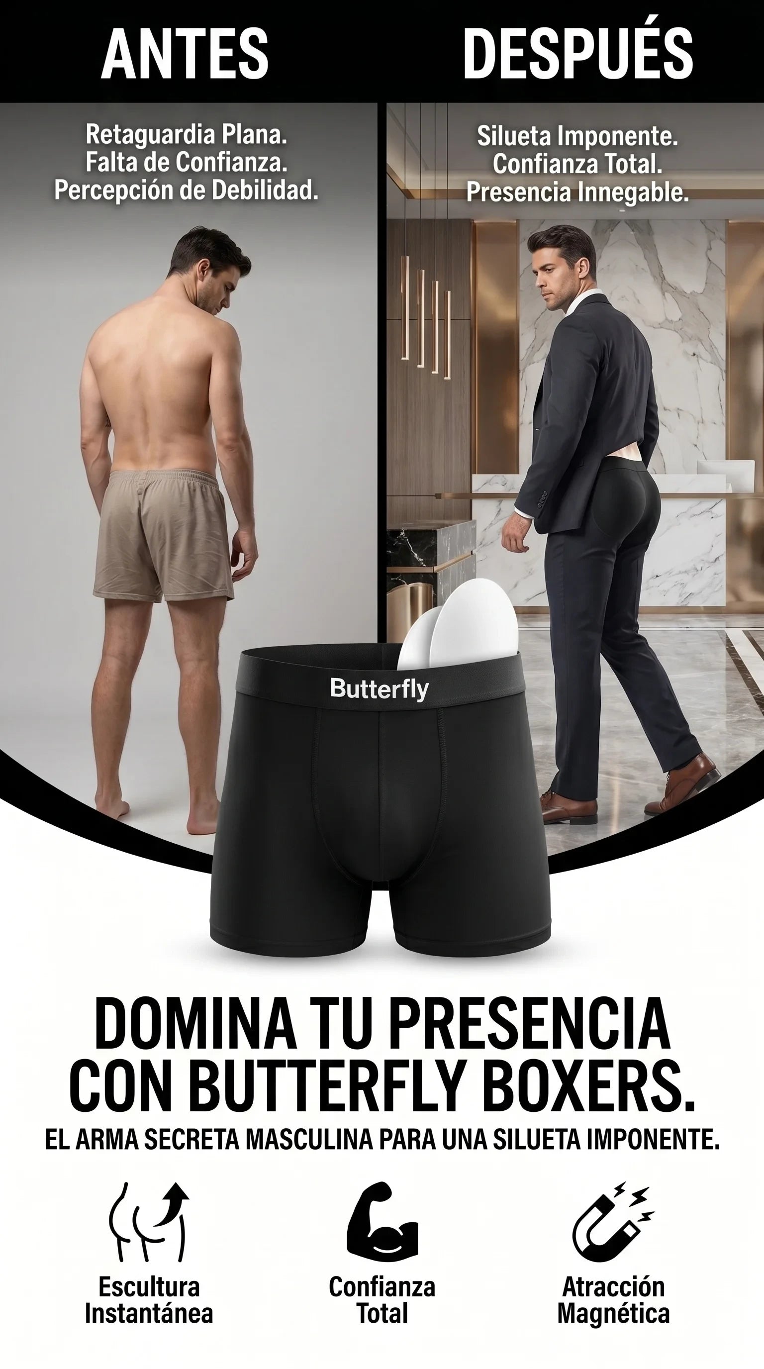 Boxer Levanta gluteo para Hombres-PIDE 1 Y LLEVA 2