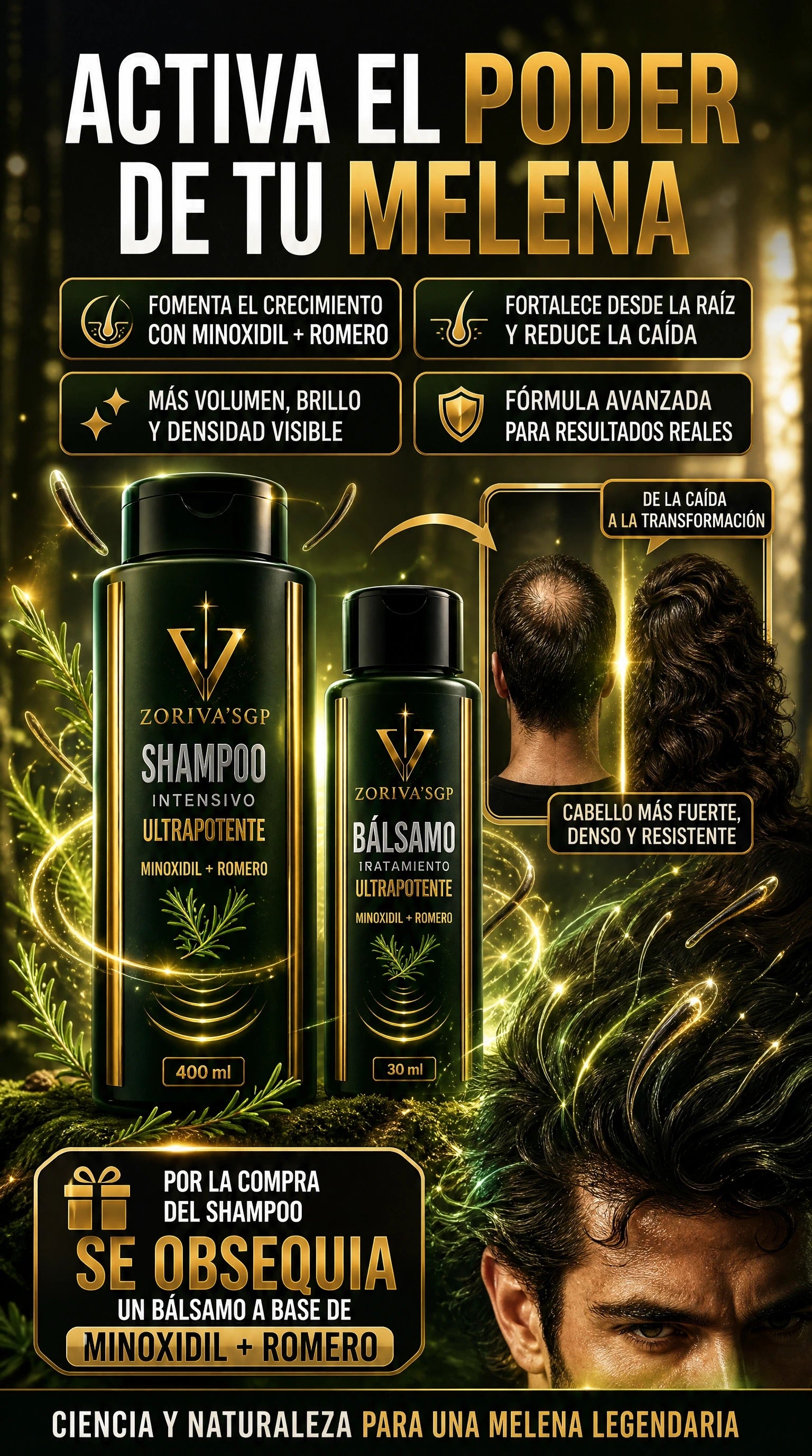 SHAMPOO ANTICAIDA + BALSAMO DE MINOXIDIL