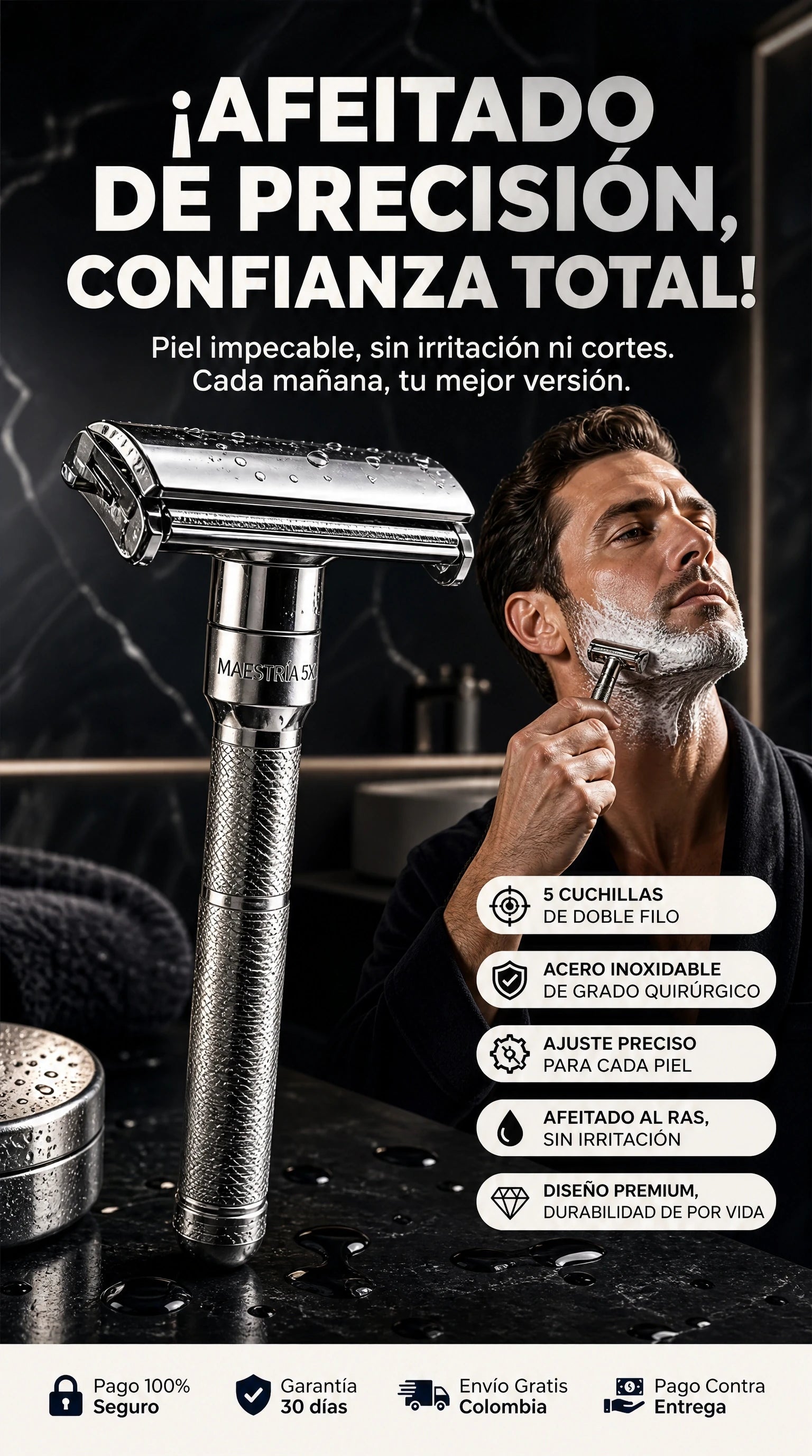 Afeitadora Maestría 5X  seguridad ajustable